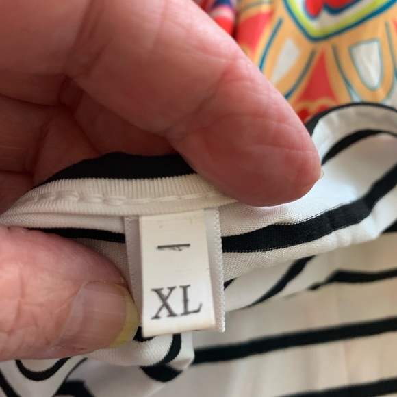 Sleeveless maxi dress B/W stripe & floral print.XL - Picture 7 of 10